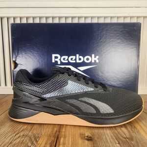 Reebok Nano X3 Mens Sz 10.5 Black Gum Sole Gym Training Sneakers Shoes 100062512